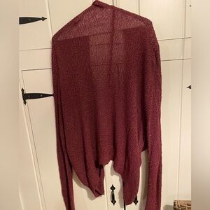 Heather cranberry colored Urban Outfitters BDG sweater wrap. Size LG.